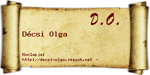 Décsi Olga névjegykártya