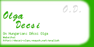 olga decsi business card